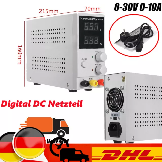 0-30V 0-10A Digital DC Netzteil Einstellbar Netzteil Labornetzgerät Power Supply