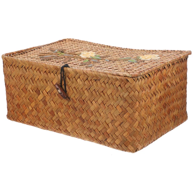 CESTO ROTONDO NEL Rattan Con Coperchio, Cesto Portaoggetti Nel Rattan Con Coperchio Cesto Portaoggetti 285710741237