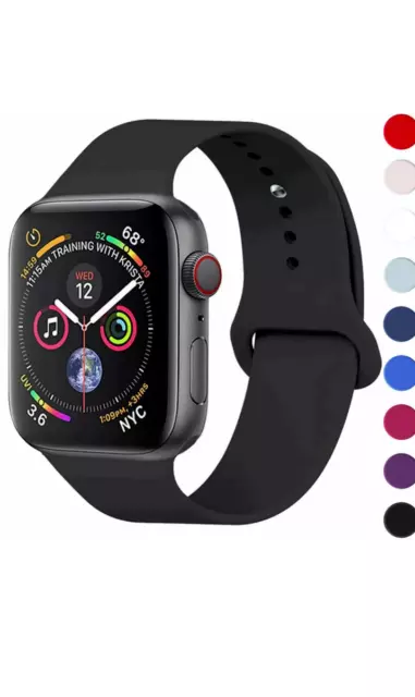 Pour Apple I Watch Series 3 4 5 6 bracelets de remplacement sport en silicone souple 3