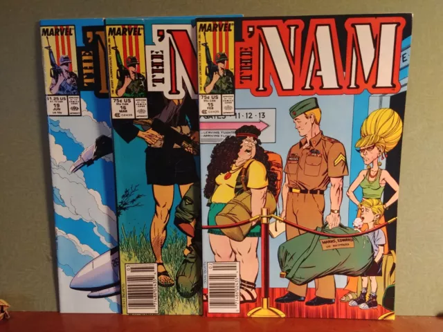 The 'Nam  LOT of 3  , #15 #16 and #19 books  Marvel   8.5 average grade