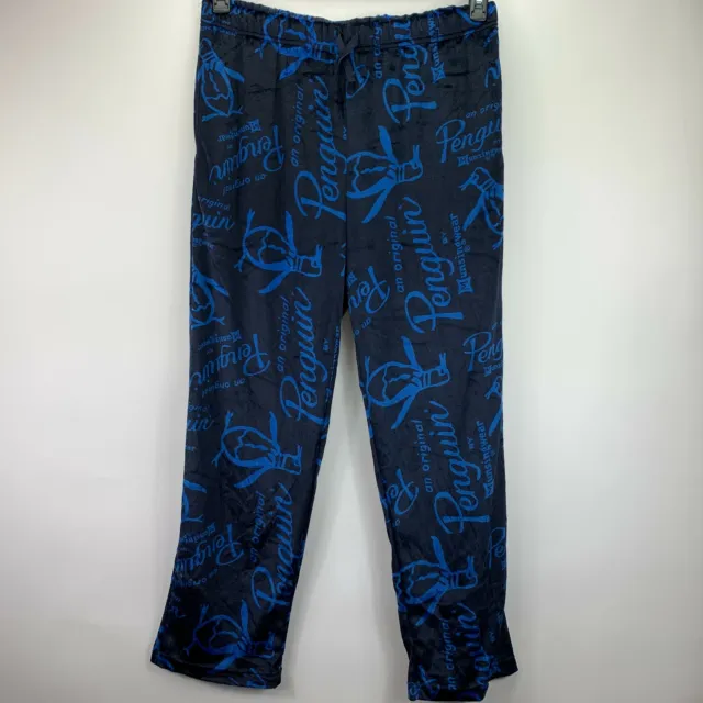 Original Penguin Mens Soft Fleece Logo Pajama Pants Navy Blue L