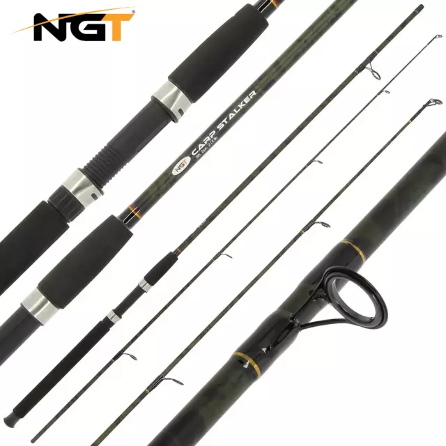 NGT Carp Fishing 8ft Stalker Rod 2pc CAMO Stalking Rod Margin 2lb Test Curve