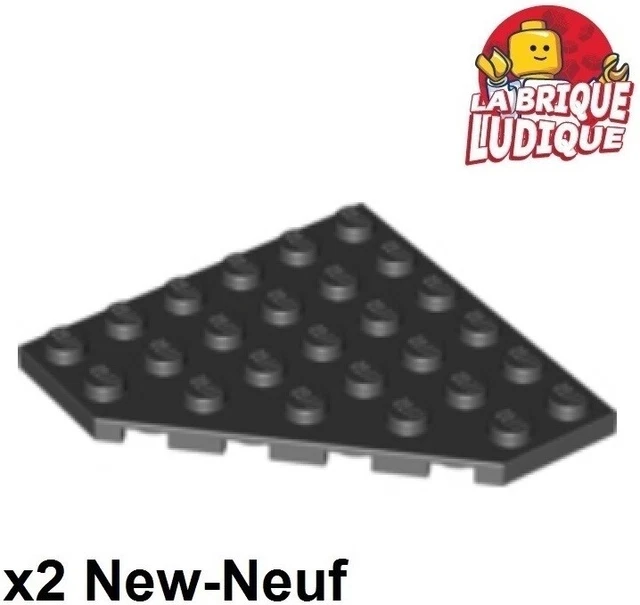 Lego 2x Aile Wedge plate 6x6 Cut Corner noir/black 6106 NEUF