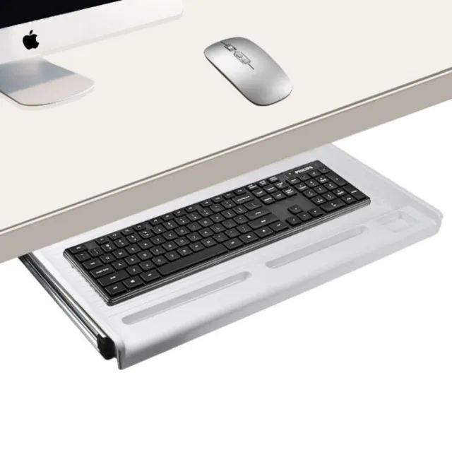 Undermount Sliding Keyboard Drawer Pull Out Keyboard Tray w/ Silent Sliding Rail