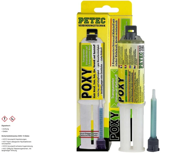 Petec Poxy transparent 24 ml Doppelspritze SB-Karte