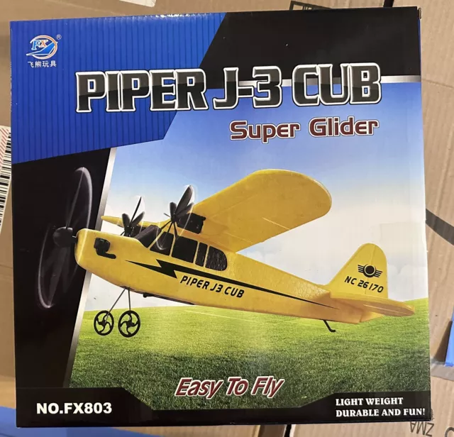 Piper J-3 Cub Remote Control Airplane, 2 Channel Glide Toy For Adults, Kids