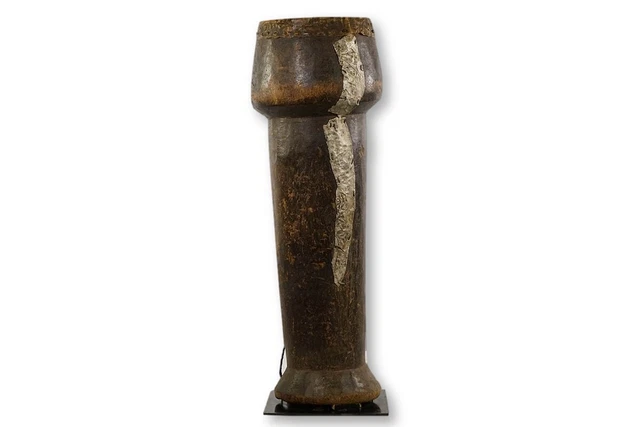 Functional Unknown African Drum 39" with Base - Sub-Saharan Africa