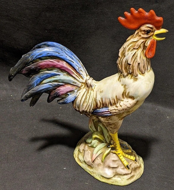 Vintage Ceramic Standing Rooster Figurine - Made in Italy - As Is