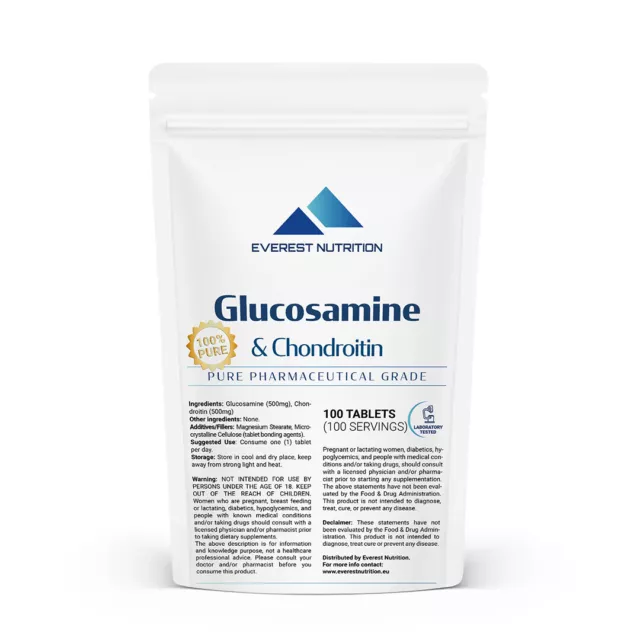 GLUCOSAMINE 500mg & CHONDROITINE 500mg 100 COMPRIMÉS RÉGÉNÉRATION ARTICULATIONS