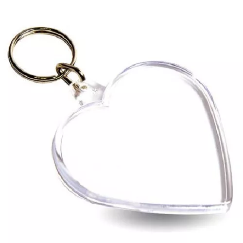 Llavero con inserto fotográfico en forma de corazón 58 x 50 mm de encaje arlequín