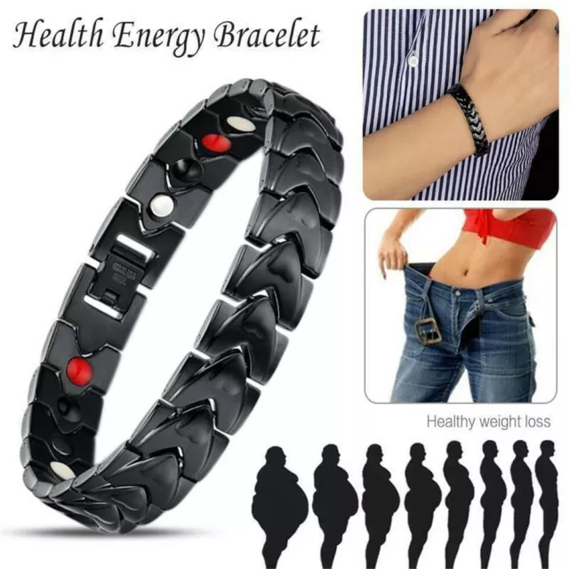 Herren Damen Magnet Armband Magnetfeldtherapie Titan Gesundheit Energie Heilend