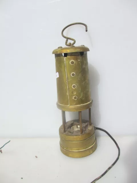 Vintage Brass Lantern light Lamp British Coal Mining Company UK -parts / project