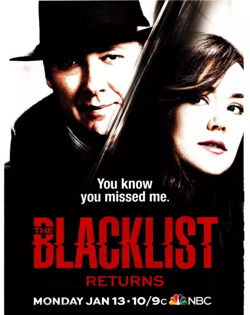 Ptp88 Advert 11X8" James Spader & Megan Boone In Blacklist Tv Show