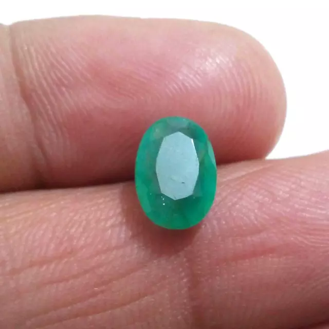 Awesome Zambian Emerald Oval Shape 2.35 Crt Unique Green Faceted Loose Gemstone