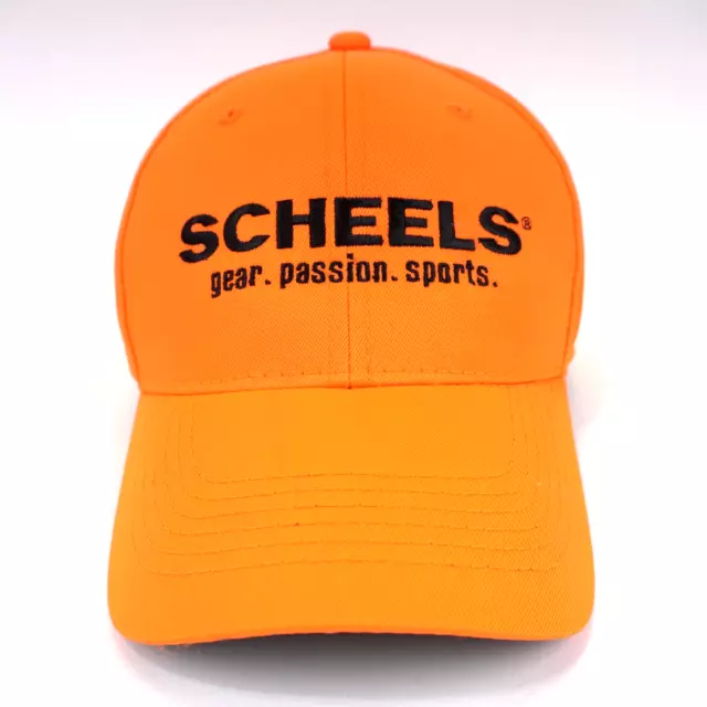 Scheels Gear Passion Sports Adult Baseball Cap Hat Blaze Orange Deer Hunting Adj