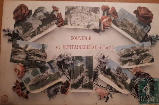 CPA Fontainebleau 77  multivues "Souvenir de Fontainebleau (Forêt)"