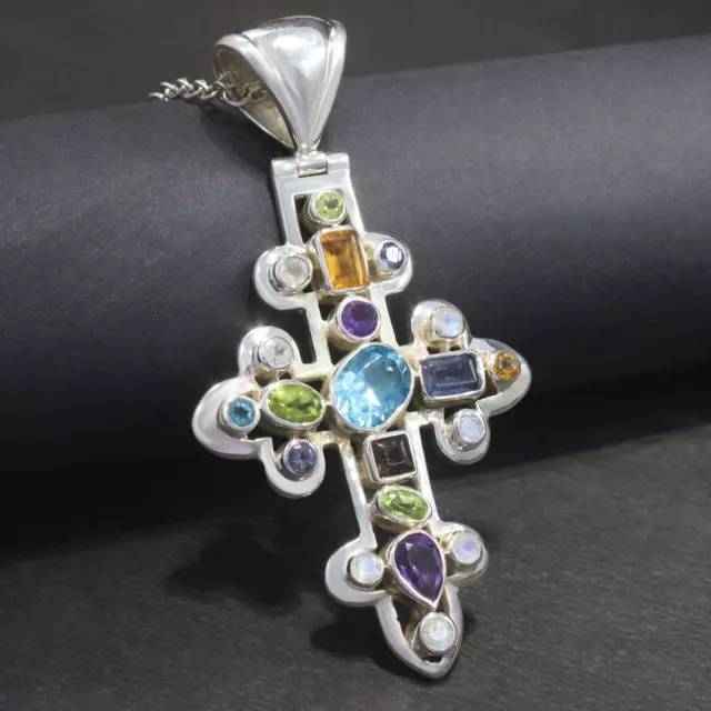 Pendentif croix multipierre en argent sterling 925 pour femme, meilleur...