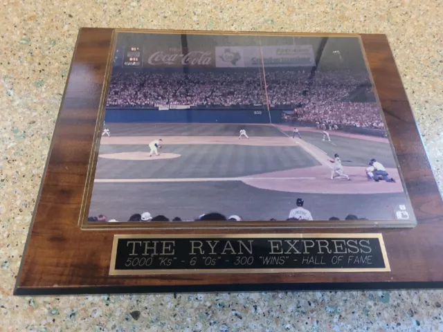 Nolan Ryan Baseball Wooden Plaque 5000 Strikeouts 300 Wins Ryan EXPRESS  TEXAS