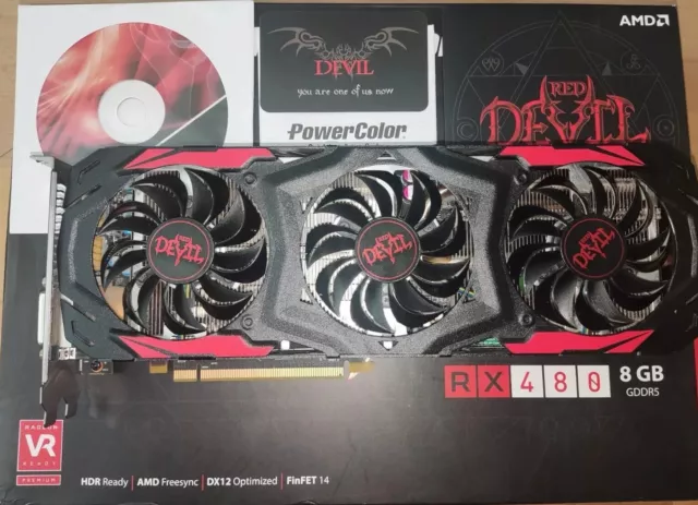 PowerColor Red Devil AMD Radeon RX 480 8GB GDDR5 Grafikkarte (AXRX 480...