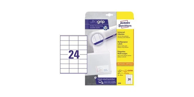 AVERY Zweckform Universal-Etiketten 3490 70x36mm weiß 600 Stück
