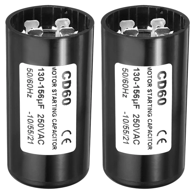 PATIKIL Motor Start Capacitor – 130-156uF 125V CD60 Run Capacitor For AC Motors & Compressors