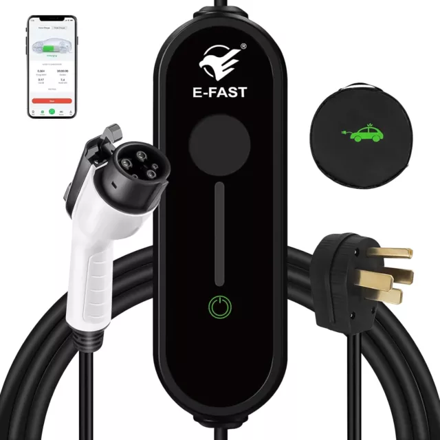 Level 2 EV Charger 32 Amp 240V Portable Electric Vehicle 25FT NEMA 14-50 WiFi