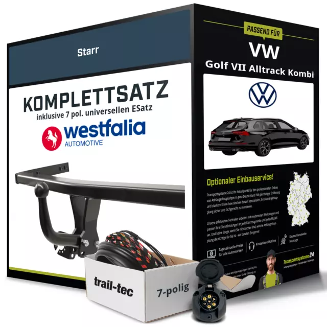 Anhängerkupplung WESTFALIA starr für VW Golf VII Alltrack Kombi +E-Satz NEU ABE