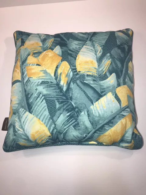 Allen+Roth Indoor/Outdoor Patio Accent Teal Yellow Pillow 16x16