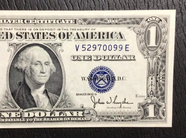 1935D $1 Blue SILVER Certificate Choice Uncirculated! X0099 Old US Currency!