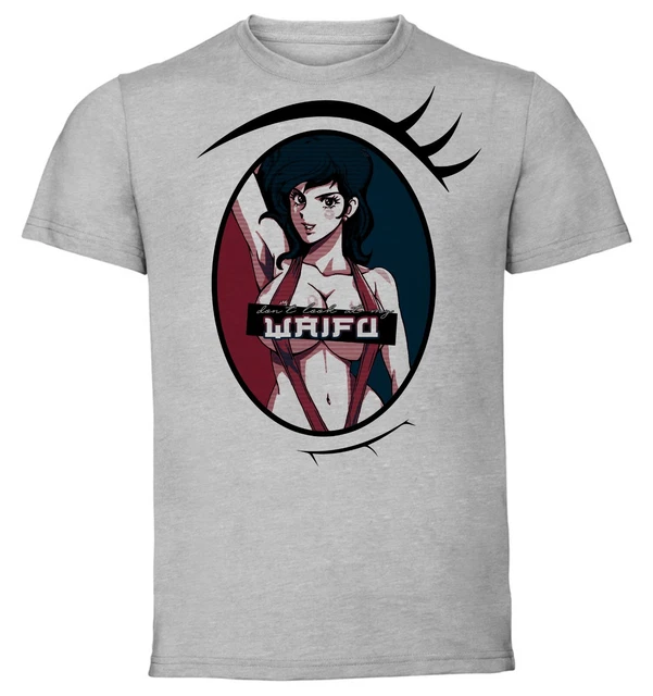 T-Shirt Grey Unisex -Propaganda Waifu - Lupin III - Fujiko Mine - PE0259