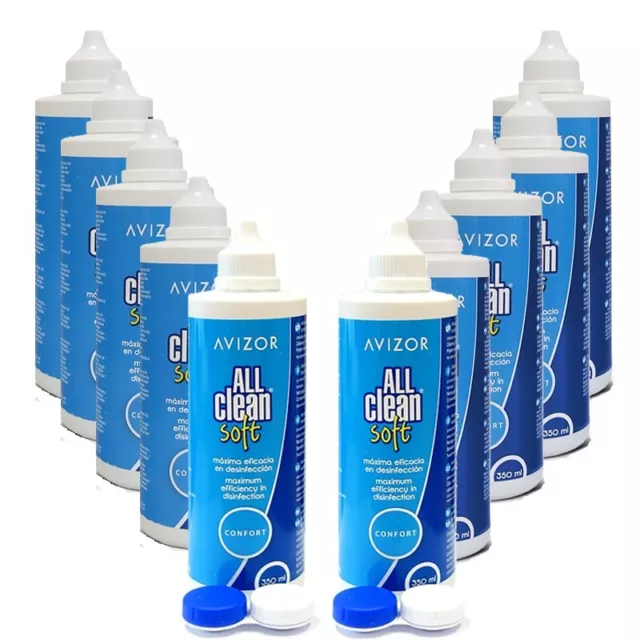 1 - 10 x Avizor All Clean Soft All In One Lösung a 350ml und Behälter