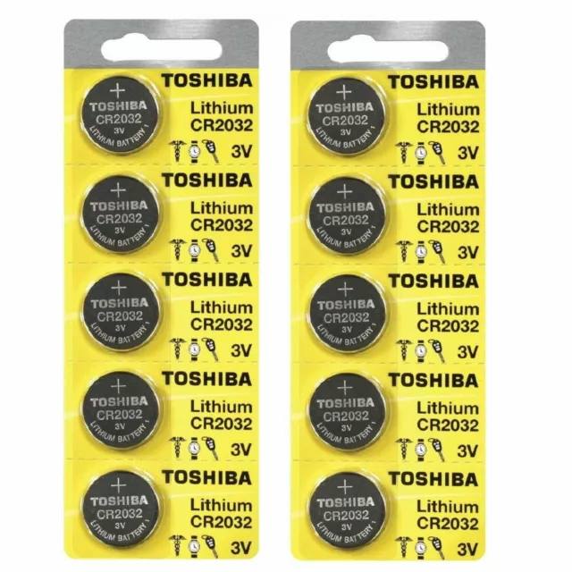 10 x New Original Toshiba CR2032 CR 2032 3V LITHIUM BATTERY BR2032 DL2032 Remote