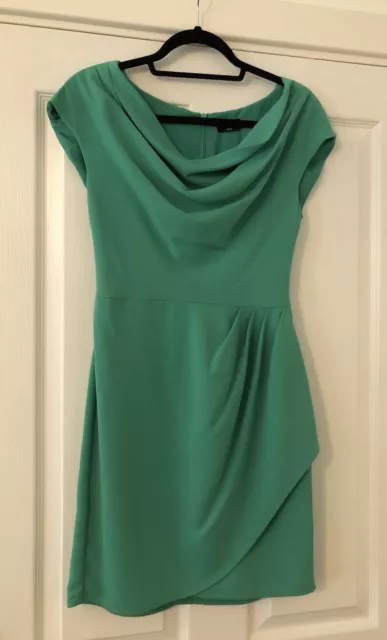 OASIS Lovely Green Wrap Look Dress. Size 8