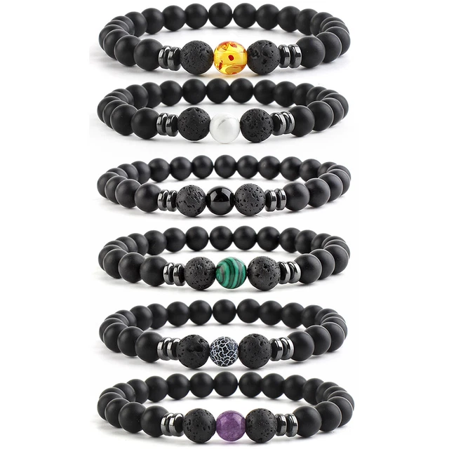 Braccialetto Perline Pietra Semplice Equilibrio Perline Yoga Coppia Bracciale Assistenza Sanitaria Gioielli