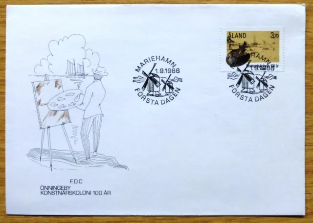 1986 Aland Stamp First Day Cover 'Art' Item No X-1257