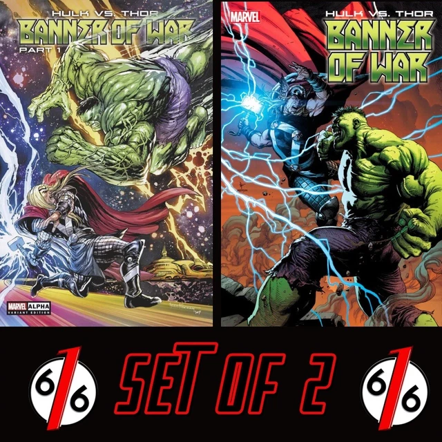 🚨💥 HULK VS THOR BANNER OF WAR ALPHA #1 SET KIRKHAM Variant & Main Cover