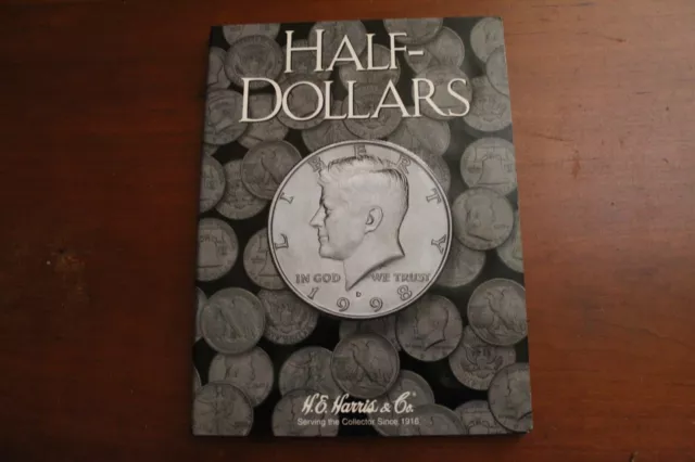 Brand New HE Harris Half Dollar Coin Folder Plain (No Dates) Album Book #2698