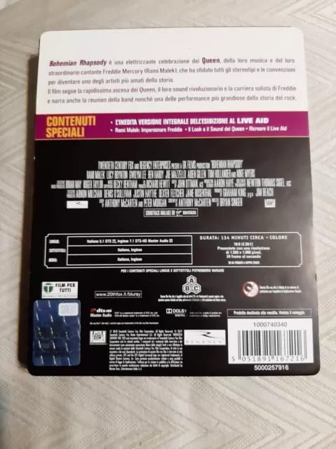 Bohemian Rhapsody Steelbook Blu-Ray Raro Fuori Catalogo Edizione Italiana 2