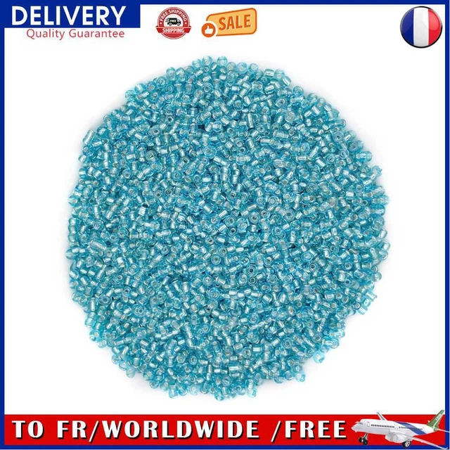 1200x DIY Beads Jewelry Making Crafts Embroidery Accessories (Lake Blue)