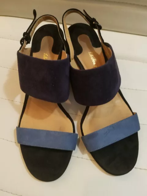 Salvatore Ferragamo Womens Elba Blue Heels Sandals 5B