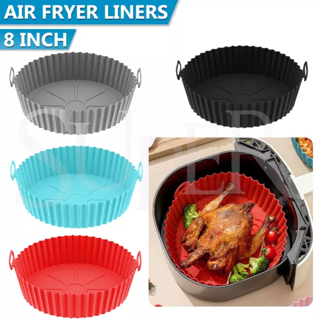2PCS Air Fryer Silicone Pot Air Fryer Basket Liners Non-Stick Baking Tray  US .c