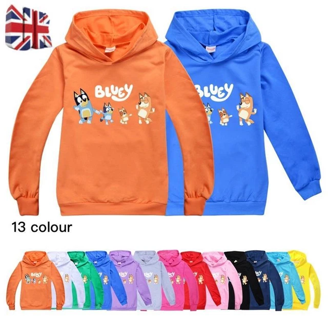 Felpa con cappuccio blu bingo top bambini felpa pullover cappotto 2-13Y