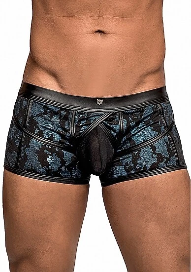 Pantaloncini blu e nero trasparenti S + L designer pantaloni sexy eleganti fantastici