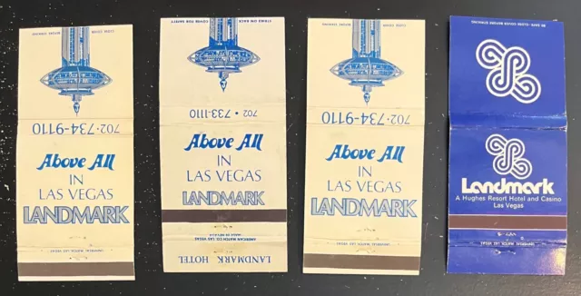 Landmark Hotel and Casino Las Vegas - 4 Vintage Matchbook Cover Lot (Lot 22)