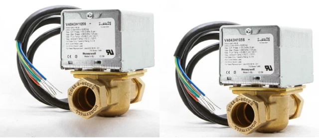 2 Honeywell 2 Dual Port Motorized Valve 22mm V4043H1056