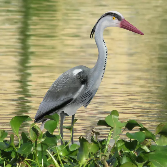 Decoy Heron Deterrent For Pond Scarer Garden Bird Pest Ornament Plastic Resin