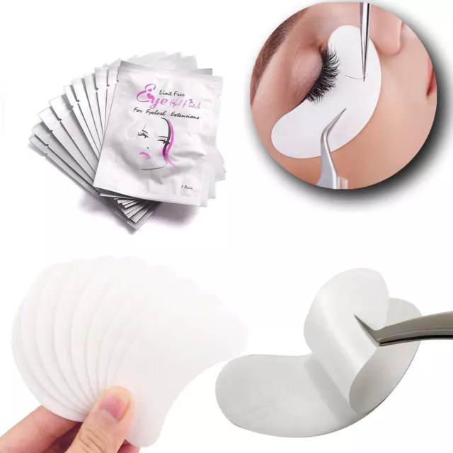 50 Salon Eyelash Lash Extensions Under Eye Gel Pads Lint Free Patches MakeUp