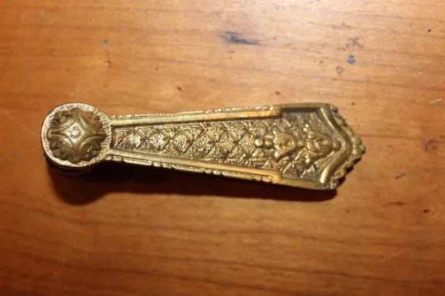 Antique Victorian Ornate Cast Bronze Door Handle Lever T-25