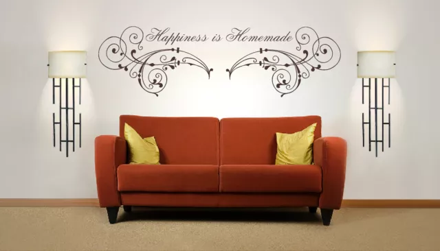 Happiness is Homemade Quote, Wall Art Stickers Decal Murals. Home, Wall Decor