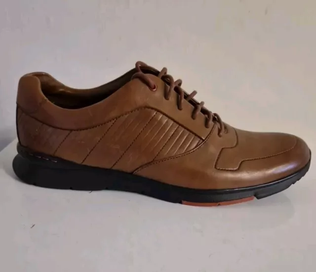 CLARKS TOR SHOES Mens Leather Trigenic Flex Walking Lace Up Tan 13285 Uk8.5G New 40.97 PicClick UK